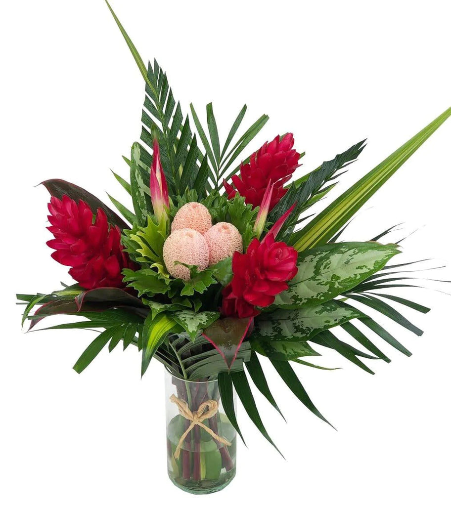 Lua Pink Bouquet - tropical flowers, ginger flowers, hell sasy,  loafas pink flowers